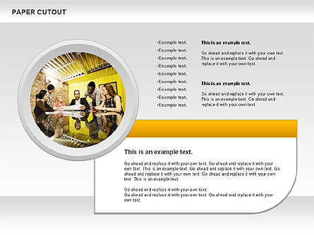 Papier cutout texboxes, PowerPoint-sjabloon, 01043, Tekstvakken — PoweredTemplate.com