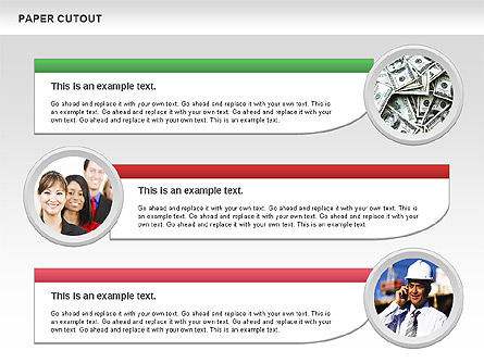 Paper Cutout Texboxes, Slide 10, 01043, Text Boxes — PoweredTemplate.com