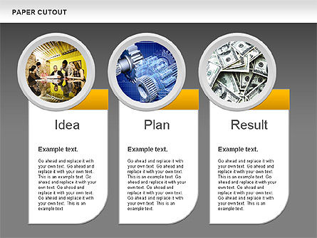Paper Cutout Texboxes, Slide 17, 01043, Text Boxes — PoweredTemplate.com