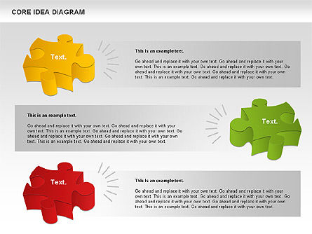 Core Idea Puzzle Diagram, Diapositiva 11, 01045, Diagramas de puzzle — PoweredTemplate.com