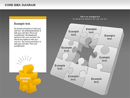 핵심 아이디어 퍼즐 다이어그램, 슬라이드 12, 01045, 퍼즐 도표 — PoweredTemplate.com