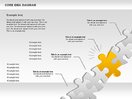 Core Idea Puzzle Diagram, Diapositiva 2, 01045, Diagramas de puzzle — PoweredTemplate.com