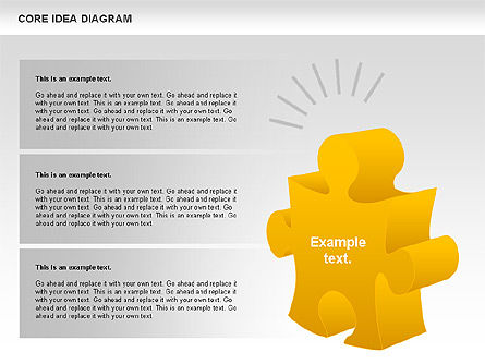 Core Idea Puzzle Diagram, Diapositiva 3, 01045, Diagramas de puzzle — PoweredTemplate.com