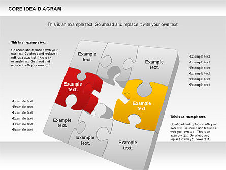 Core Idea Puzzle Diagram, Diapositiva 4, 01045, Diagramas de puzzle — PoweredTemplate.com