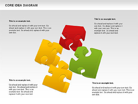Core Idea Puzzle Diagram, Diapositiva 9, 01045, Diagramas de puzzle — PoweredTemplate.com