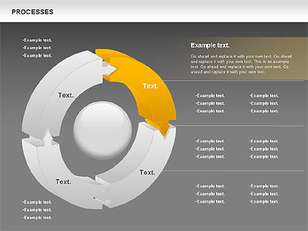 Grafico all'anello processo, Slide 12, 01046, Diagrammi di Processo — PoweredTemplate.com