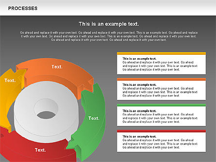 Gráfico de Donut del Proceso, Diapositiva 13, 01046, Diagramas de proceso — PoweredTemplate.com