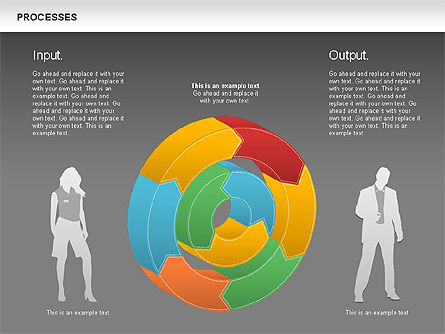 Grafico all'anello processo, Slide 14, 01046, Diagrammi di Processo — PoweredTemplate.com