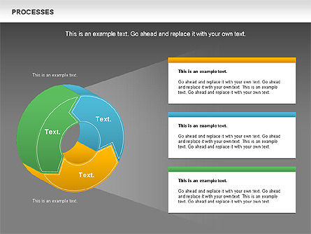 Arquivo de donut do processo, Deslizar 16, 01046, Diagramas de Processo — PoweredTemplate.com