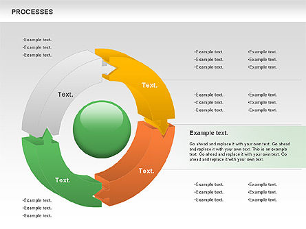 プロセスドーナツチャート, スライド 4, 01046, プロセス図 — PoweredTemplate.com