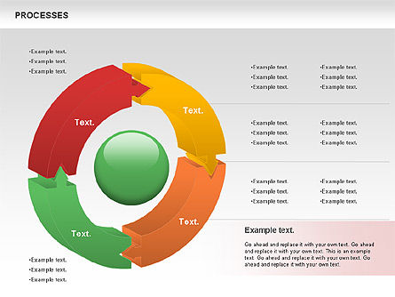 プロセスドーナツチャート, スライド 5, 01046, プロセス図 — PoweredTemplate.com