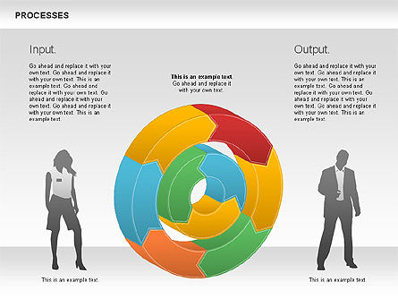 Arquivo de donut do processo, Deslizar 7, 01046, Diagramas de Processo — PoweredTemplate.com