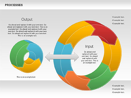 Arquivo de donut do processo, Deslizar 8, 01046, Diagramas de Processo — PoweredTemplate.com