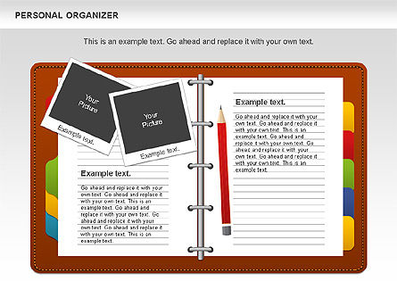 Organizador personal, Plantilla de PowerPoint, 01048, Formas — PoweredTemplate.com