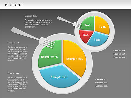 Pie gráfico em um prato, Deslizar 15, 01050, Gráficos circulares — PoweredTemplate.com
