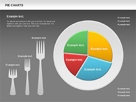 Pie Chart on a Plate, Slide 16, 01050, Pie Charts — PoweredTemplate.com