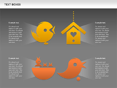 Twitter Text Boxes, Slide 14, 01051, Text Boxes — PoweredTemplate.com
