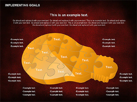 Implementing Goals Diagram, Free PowerPoint Template, 01053, Puzzle Diagrams — PoweredTemplate.com