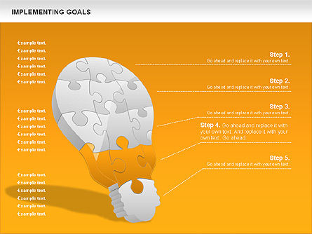 Implementing Goals Diagram, Slide 10, 01053, Puzzle Diagrams — PoweredTemplate.com