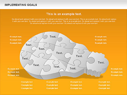 Schéma des objectifs d'implémentation, Diapositive 11, 01053, Schémas puzzle — PoweredTemplate.com