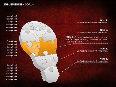 Schéma des objectifs d'implémentation, Diapositive 5, 01053, Schémas puzzle — PoweredTemplate.com