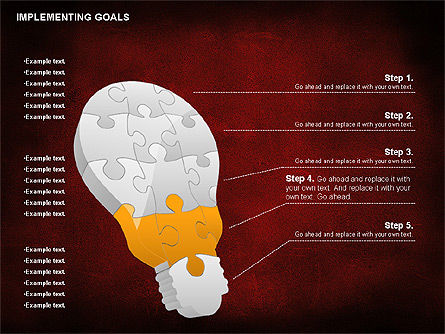 Implementing Goals Diagram, Slide 6, 01053, Puzzle Diagrams — PoweredTemplate.com