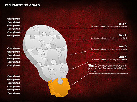 Implementing Goals Diagram, Slide 7, 01053, Puzzle Diagrams — PoweredTemplate.com