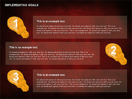 Implementing Goals Diagram, Slide 8, 01053, Puzzle Diagrams — PoweredTemplate.com