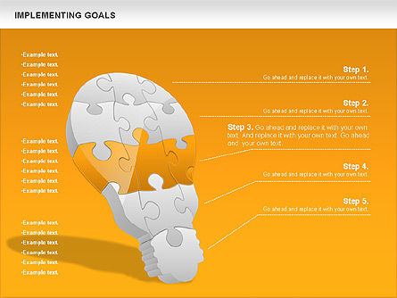 Implementing Goals Diagram, Slide 9, 01053, Puzzle Diagrams — PoweredTemplate.com