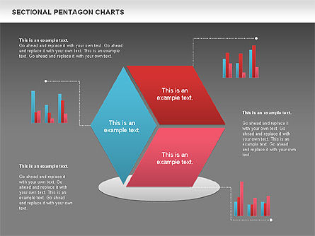 Sectional Hexagon Chart, Slide 12, 01054, Business Models — PoweredTemplate.com