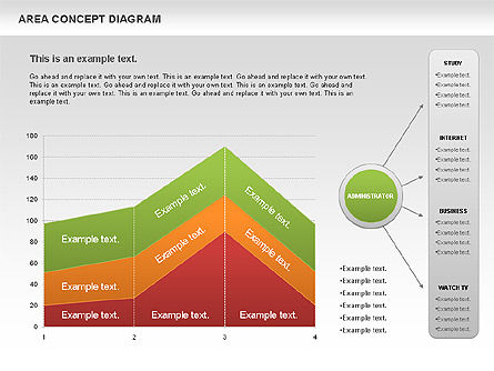 Diagram Konsep Area (data-driven), Templat PowerPoint, 01055, Model Bisnis — PoweredTemplate.com