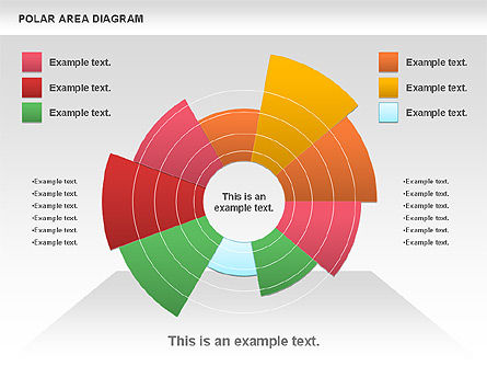 Diagrama de área polar, Modelo do PowerPoint, 01056, Gráficos circulares — PoweredTemplate.com