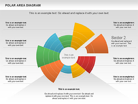 Polar Area Diagram, Slide 10, 01056, Pie Charts — PoweredTemplate.com