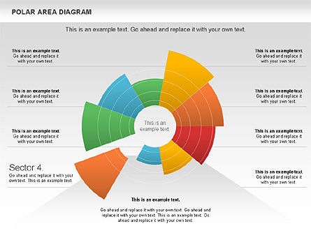 극지 면적 다이어그램, 슬라이드 13, 01056, 파이 차트 — PoweredTemplate.com