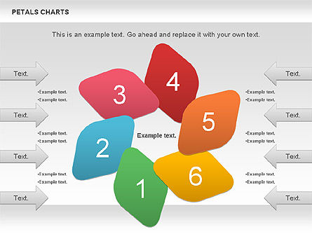 Schéma des étapes de pétale, Modele PowerPoint, 01059, Schémas d'étapes — PoweredTemplate.com