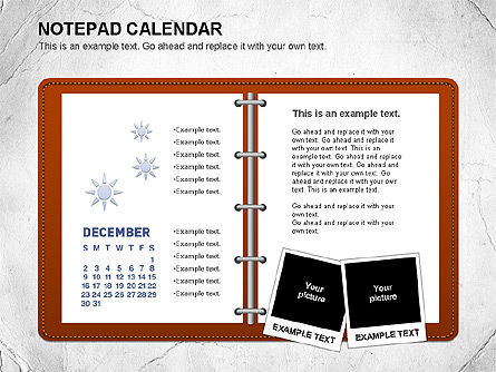 メモ帳カレンダー, スライド 12, 01063, Timelines & Calendars — PoweredTemplate.com