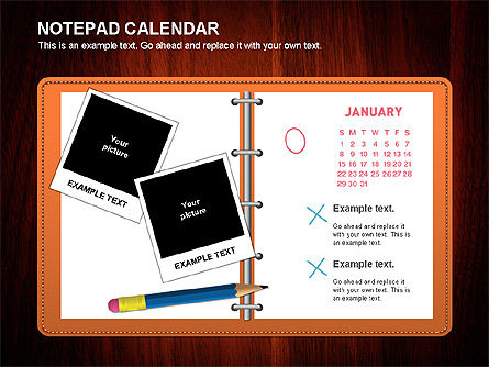 Notepad Calendar, Slide 13, 01063, Timelines & Calendars — PoweredTemplate.com