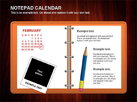 Calendario Notepad, Slide 14, 01063, Timelines & Calendars — PoweredTemplate.com
