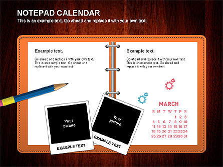 Notepad Calendar, Slide 15, 01063, Timelines & Calendars — PoweredTemplate.com