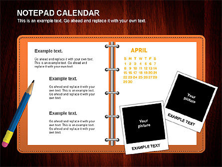 Calendario Notepad, Slide 16, 01063, Timelines & Calendars — PoweredTemplate.com