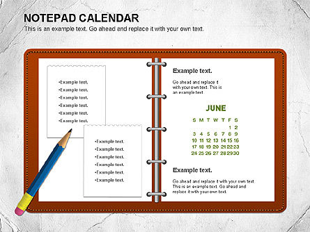 Notepad calendar, Deslizar 6, 01063, Timelines & Calendars — PoweredTemplate.com