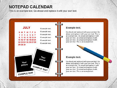 Notepad calendar, Deslizar 7, 01063, Timelines & Calendars — PoweredTemplate.com