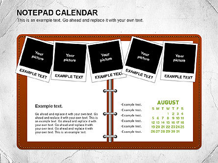 Notepad kalender, Dia 8, 01063, Timelines & Calendars — PoweredTemplate.com