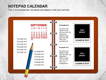 Kalender Notepad, Slide 9, 01063, Timelines & Calendars — PoweredTemplate.com
