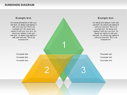 Transparent Diamonds Diagram, PowerPoint Template, 01066, Business Models — PoweredTemplate.com