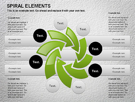 Spiral-Prozess-Diagramm, PowerPoint-Vorlage, 01067, Prozessdiagramme — PoweredTemplate.com