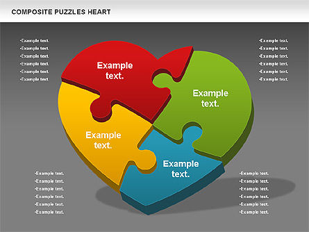 Puzzle Herz, Folie 12, 01068, Puzzle-Diagramme — PoweredTemplate.com