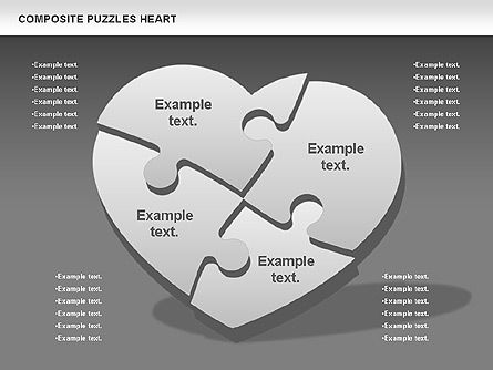 Puzzle Heart, Slide 13, 01068, Puzzle Diagrams — PoweredTemplate.com