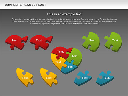 Cuore Puzzle, Slide 15, 01068, Diagrammi Puzzle — PoweredTemplate.com