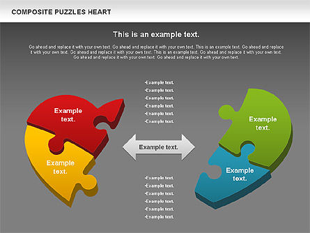 Puzzle coeur, Diapositive 16, 01068, Schémas puzzle — PoweredTemplate.com